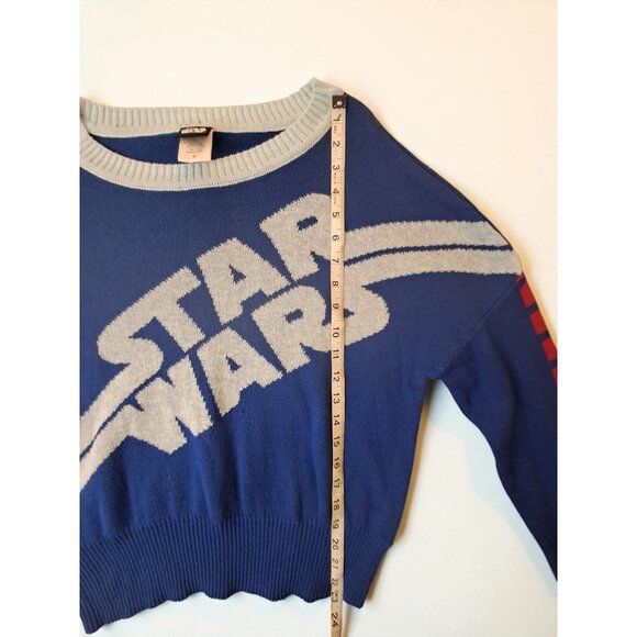 Women's Star Wars Blue Graphic Crewneck Sweater Size M (New Without Tags) - Picture 11 of 12